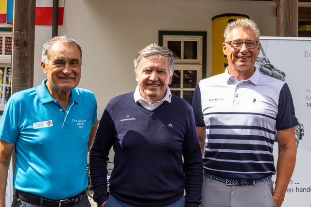 v.l. Franz Wittmann (GC Adamstal), Dr. Peter Enzinger (ÖGV-Präsident), Manfred Huber (EURAM Bank AG)